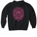 Wandering Soul: Hot Pink, a Black Gildan Softstyle Pullover Hoodie (back-view)