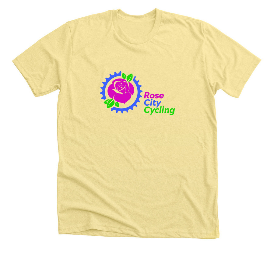 Rose City Cycling-Donor, a Heather Yellow Gold Premium Unisex Tee