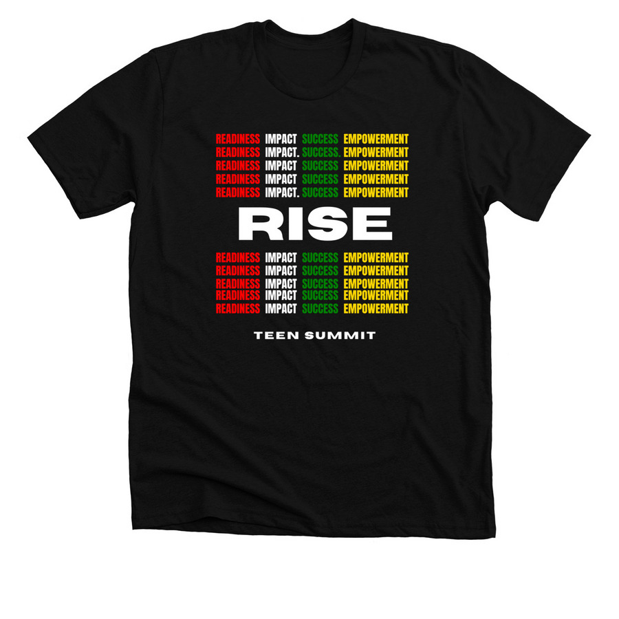 RISE for Youth, a Solid Black Blend Premium Unisex Tee