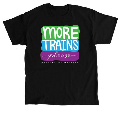 More Trains, Please, a Black Classic Unisex Tee