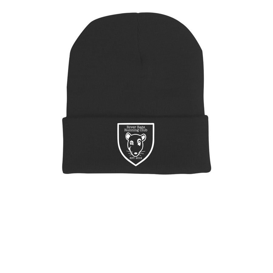 RRRC Beanies, a Black Printed Cuffed Beanie