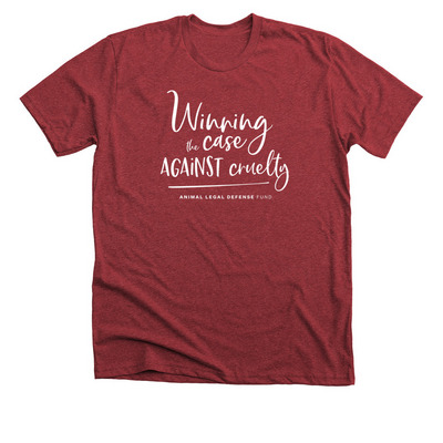 Winning the Case Against Cruelty Shirt, a Heather Canvas Red Premium Unisex Tee