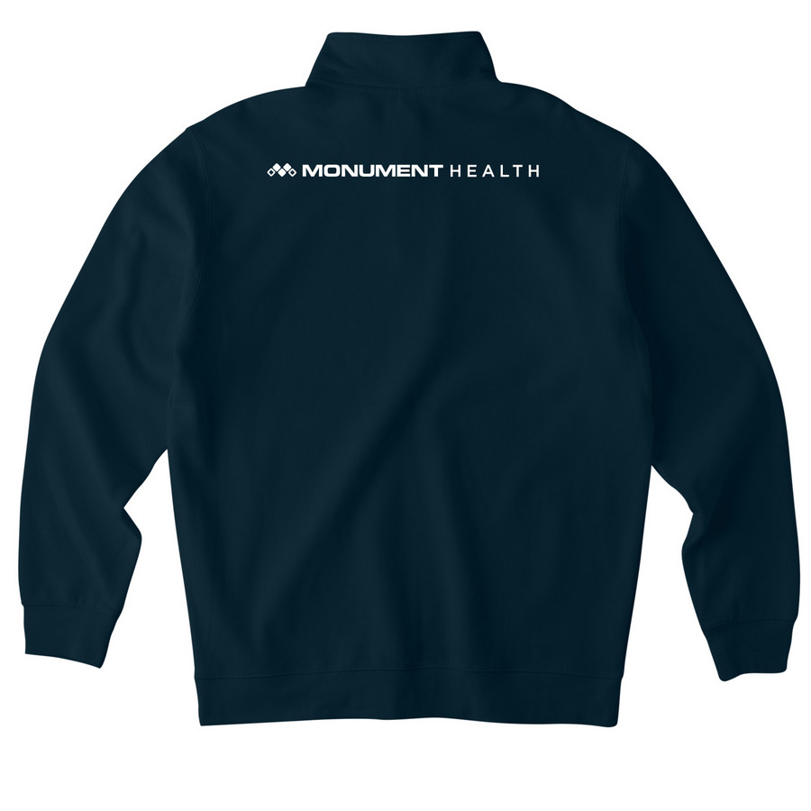 Hospital Coordinator- Quarter Zip, a Classic Navy Midweight Quarter Zip Pullover (back-view)