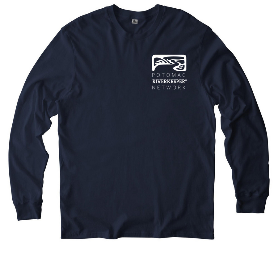 PRKN White Logo, a Night Sky Navy Allmade Organic Cotton Long Sleeve Tee