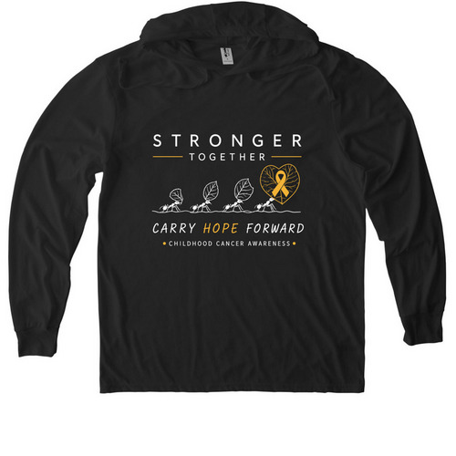 Stronger Together - Carry Hope Forward&nbsp;, a Space Black Allmade Eco Triblend Hoodie Tee