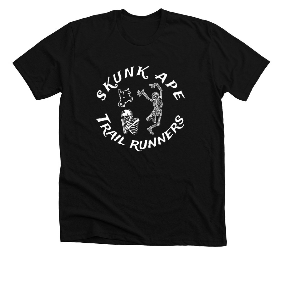 Skunk Ape Trail Runners, a Solid Black Blend Premium Unisex Tee