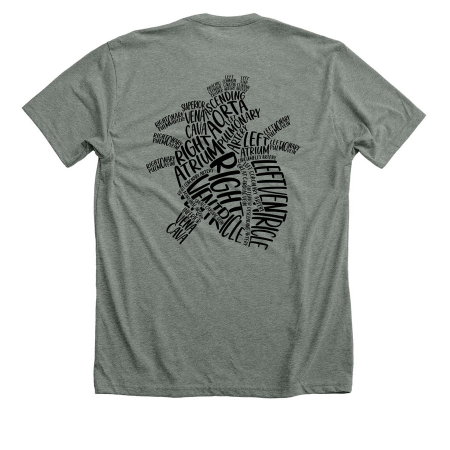 CVICU Work Shirts&nbsp;, a Deep Heather Premium Unisex Tee (back-view)