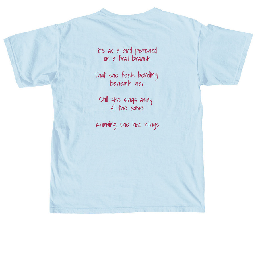 Dawn Chorus Foundation, a Chambray Comfort Colors Unisex Tee (back-view)