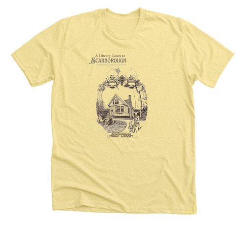 A Library Comes to Scarborough, a Heather Yellow Gold Premium Unisex Tee