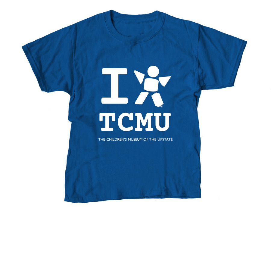 I Love TCMU Youth Shirt, a Royal Blue Youth Unisex Tee