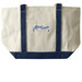 Altus Oasis Summer Tote Collection, a Natural/Navy Large Two-Tone Canvas Tote Bag