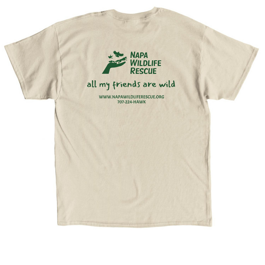 NAPA WILDLIFE RESCUE VOLUNTEER T-SHIRTS, a Sand Classic Unisex Tee (back-view)