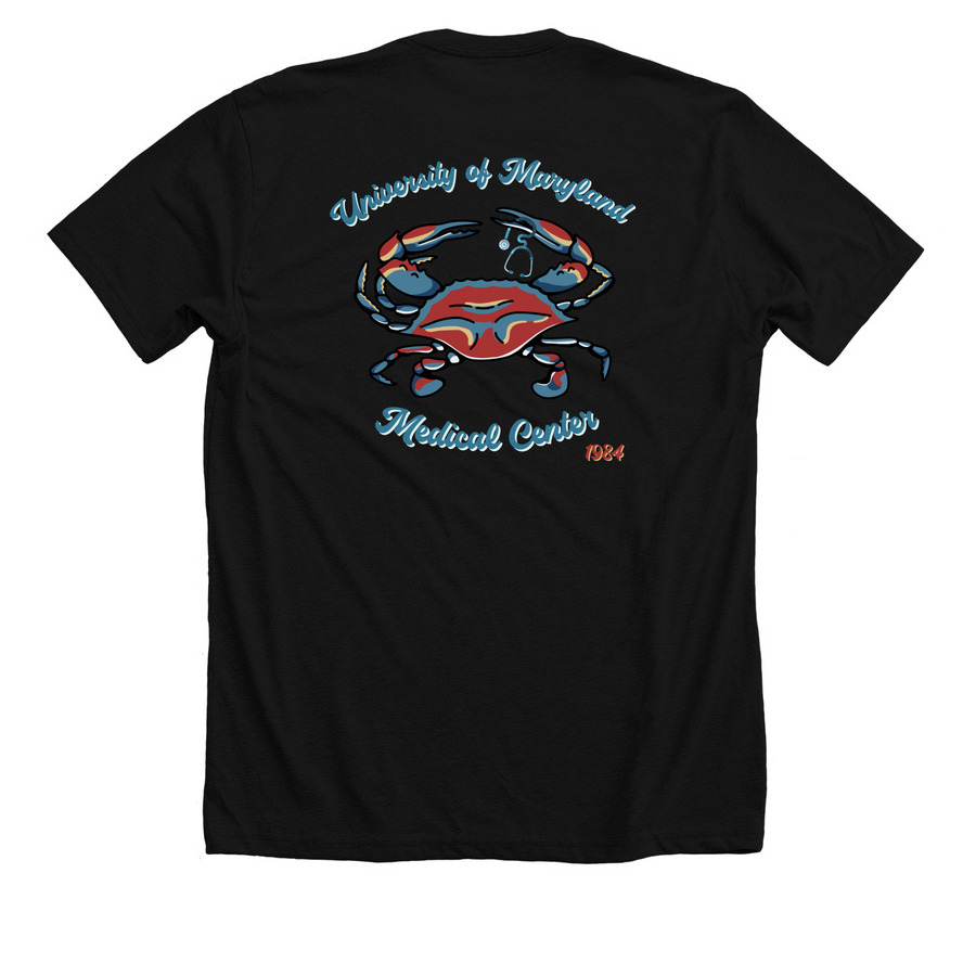Au-shell-tate, a Solid Black Blend Premium Unisex Tee (back-view)