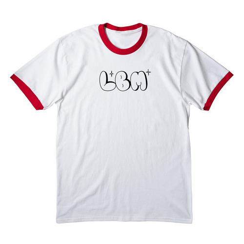 The Ringer, a White/ Red Cotton Ringer Tee