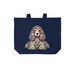 Dog Mom Tote, a River Blue Navy Cotton Canvas Tote Bag
