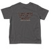 #BIGMATTSCOMEBACK, a Charcoal Toddler Tee (back-view)
