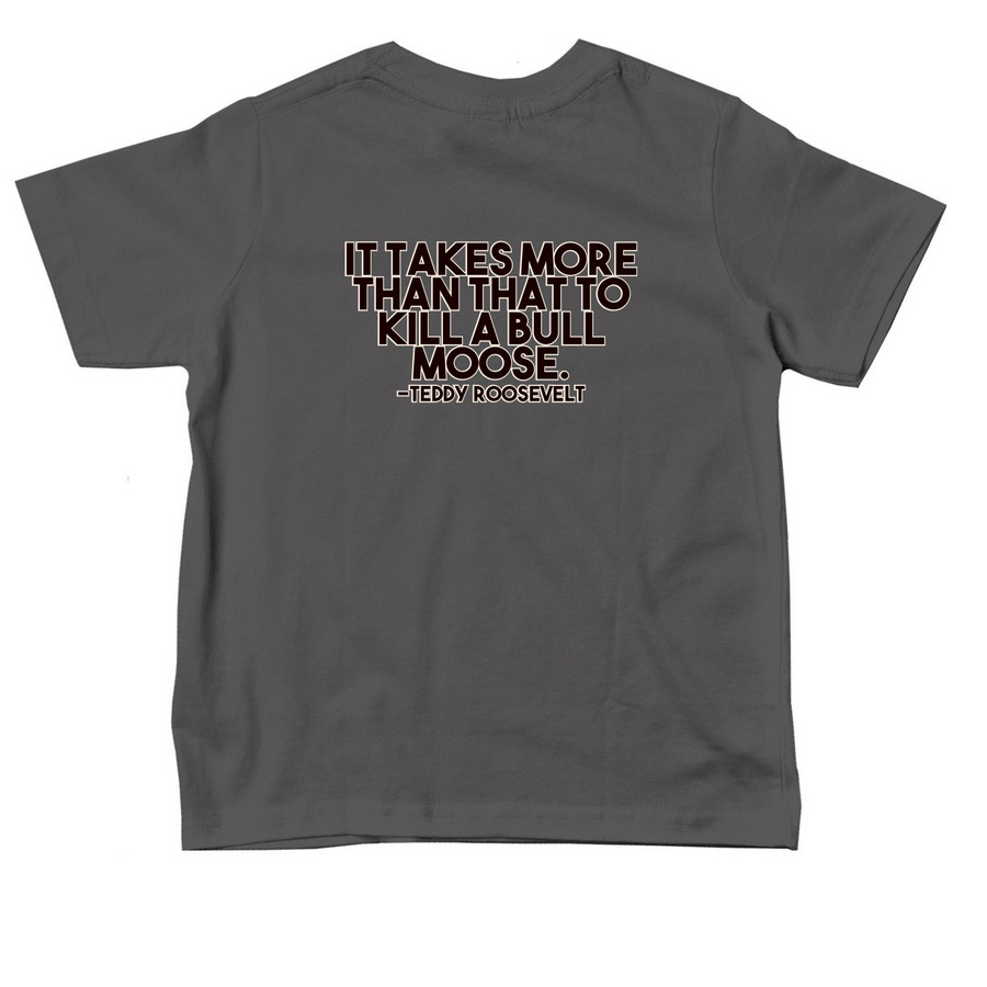 #BIGMATTSCOMEBACK, a Charcoal Toddler Tee (back-view)