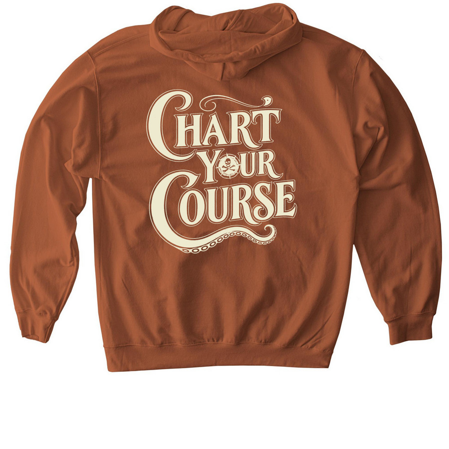 Chart Your Course, a Texas Orange Softstyle Pullover Hoodie (back-view)