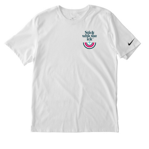 Ick Athletics, a White Nike Dri-FIT Jersey Blend Performance Tee