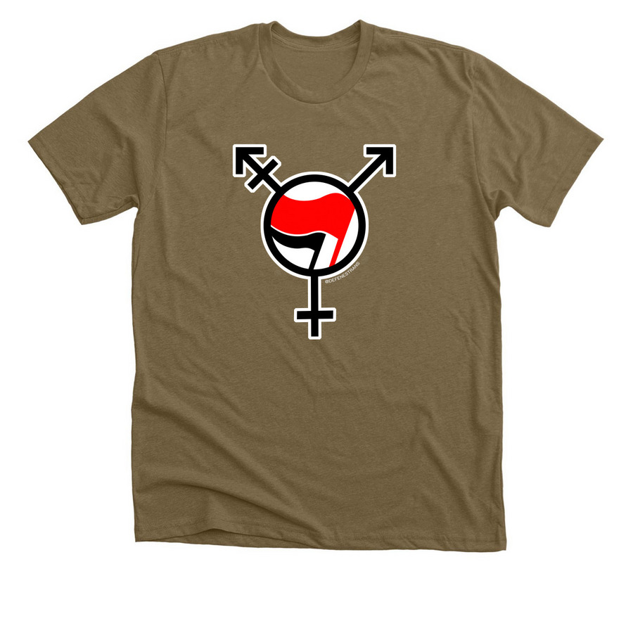 trans-tifa action, a Heather Olive Premium Unisex Tee