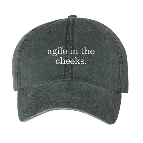 Agile in the cheeks hat, a Forest Printed Pigment Dye Baseball Cap
