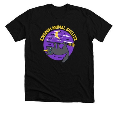 Kingdom Animal Shelter - Broom Cat, a Solid Black Blend Premium Unisex Tee