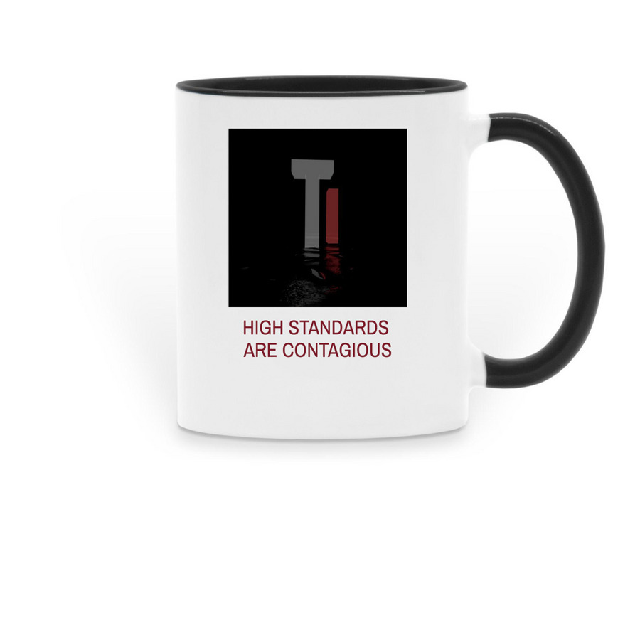 High Standards Mug, a Black Two-Tone Ceramic Mug