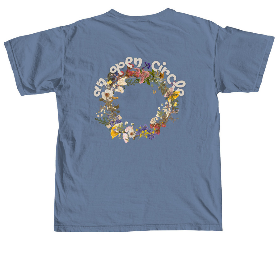 Open Circle, a Blue Jean Comfort Colors Unisex Tee (back-view)