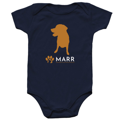 Rottie and Logo - Baby, a Navy Infant Onesie