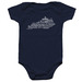 Refugees Welcome Onesie, a Navy Infant Onesie
