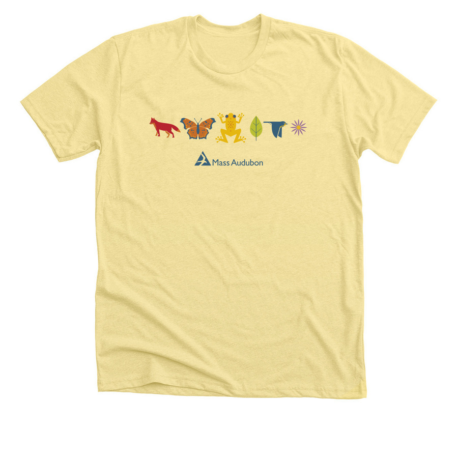 Mass Audubon Pride Month Shirts, a Heather Yellow Gold Premium Unisex Tee