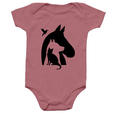 For Infants (Black), a Mauve Infant Onesie