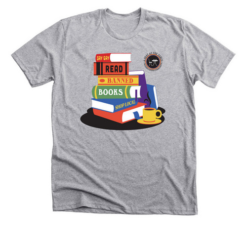 A Seat at the Table Books - Black Text Logo, a Athletic Heather Premium Unisex Tee