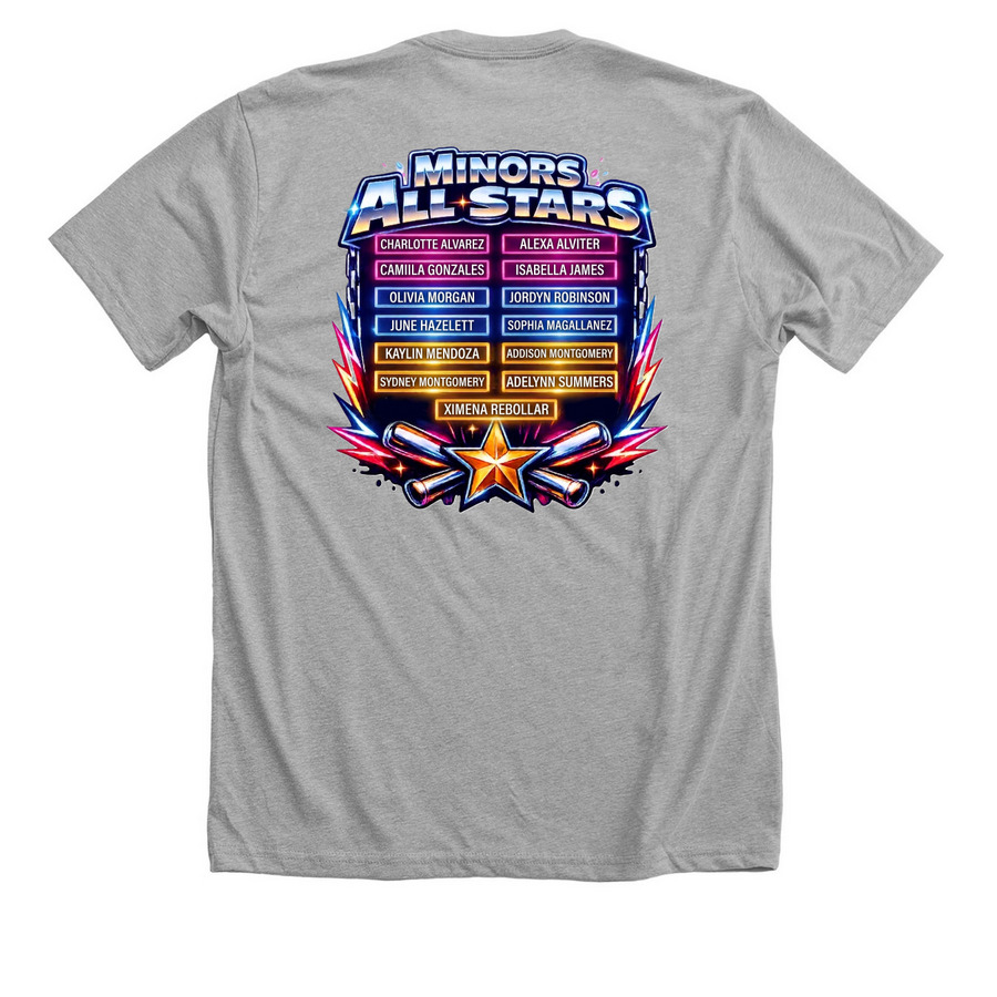 Softball Minors, a Athletic Heather Premium Unisex Tee (back-view)