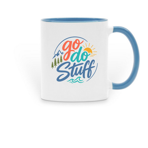 Go Do Stuff2, a Light Blue Two-Tone Ceramic Mug