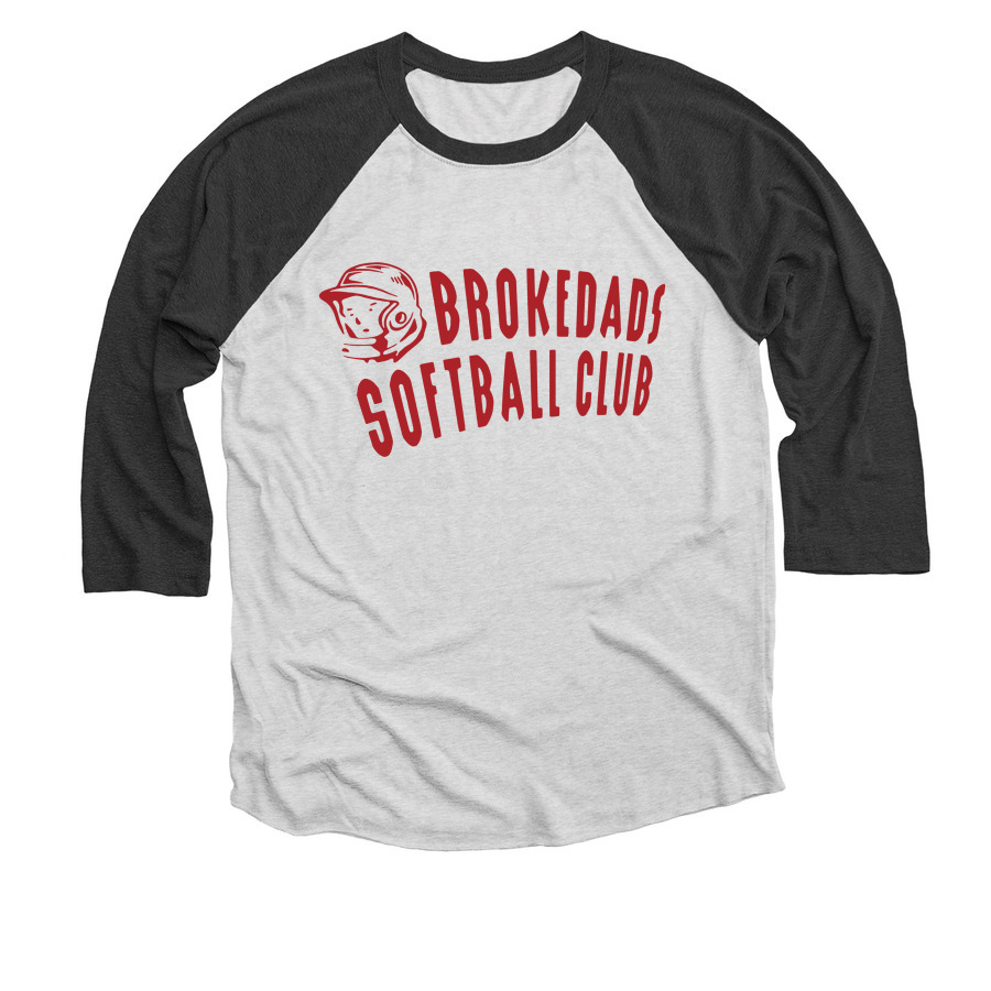 BDSC 3/4, a Black and Heather White 3/4 Sleeve Baseball Tee