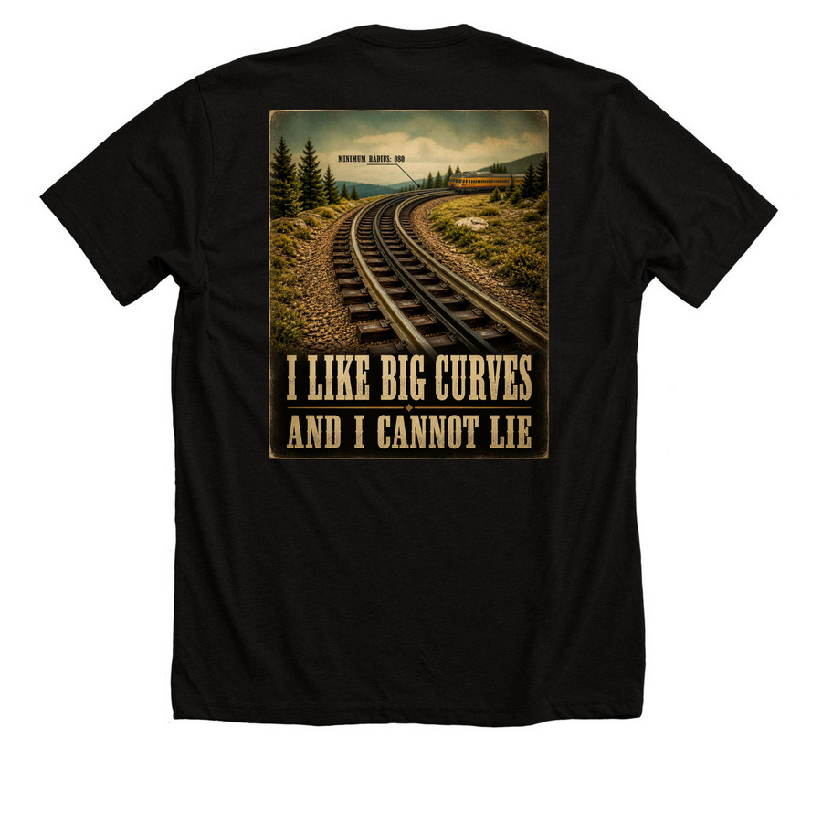 Big Curves, a Solid Black Blend Premium Unisex Tee (back-view)