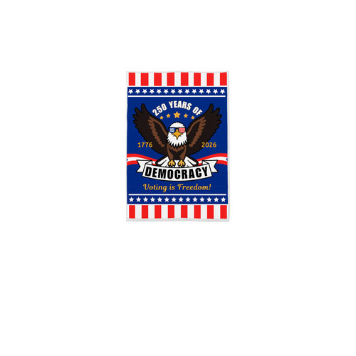 250 years of democracy yard flag&nbsp;, a White 12" x 18" Yard Flag