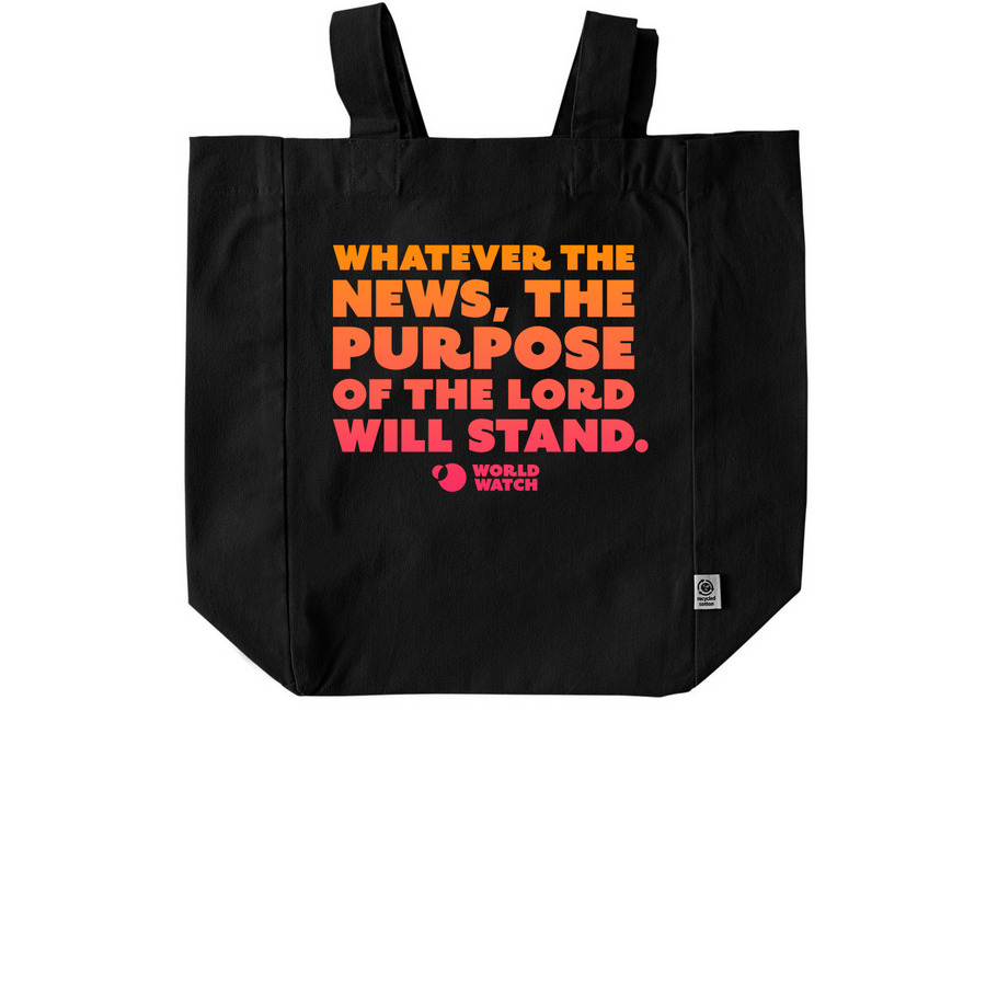 World Watch Logo Tote, a Black Recycled Cotton Tote Bag