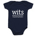 WITS White Logo Infant Onesie, a Navy Infant Onesie