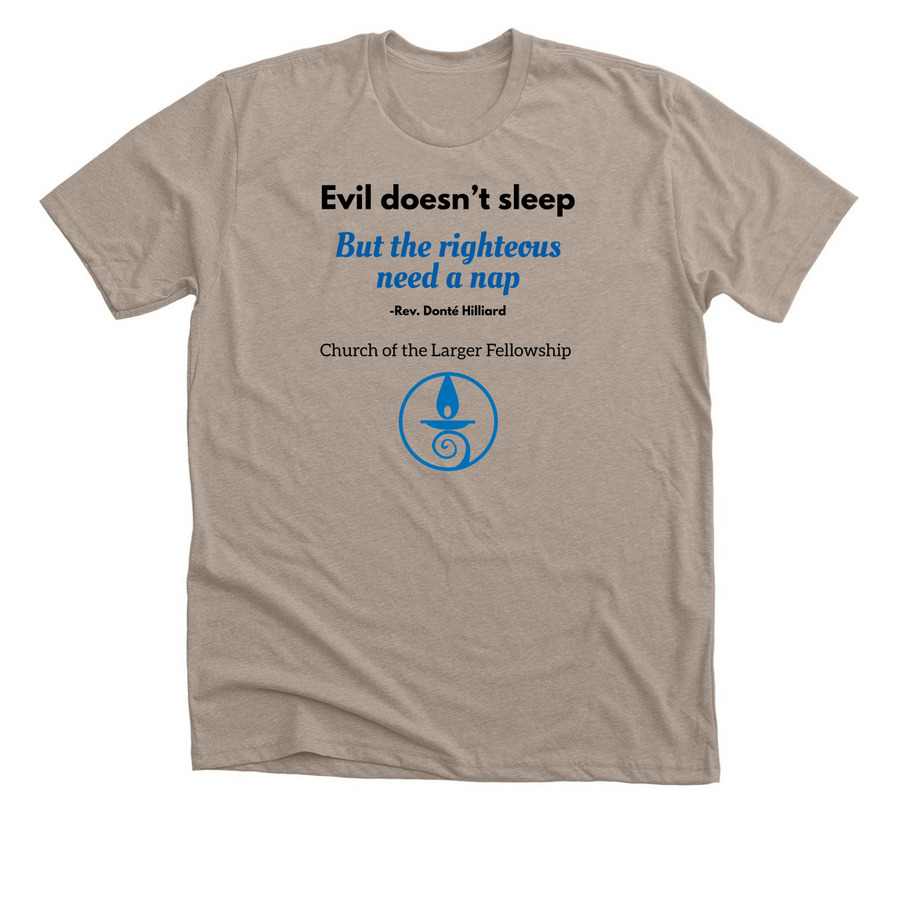 Evil Doesn't Sleep, a Heather Stone Premium Unisex Tee