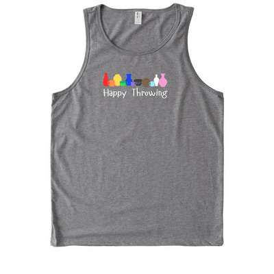 Happy Throwing: Dark Colors, a Aluminum Grey Allmade Eco Triblend Tank