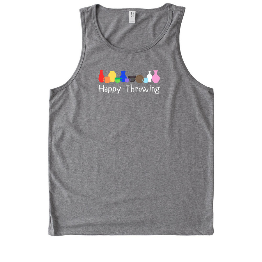Happy Throwing: Dark Colors, a Aluminum Grey Allmade Eco Triblend Tank