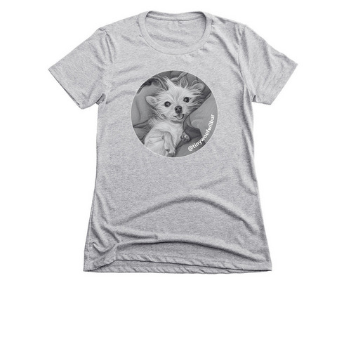 Tiny Woof Wilbur, a Dark Heather Grey Women's Slim Fit Tee