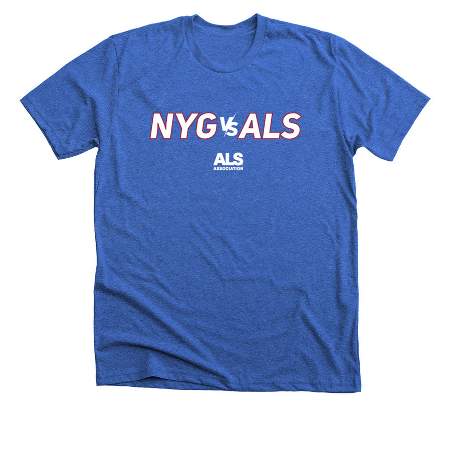 NYG vs ALS, a Heather True Royal Premium Unisex Tee