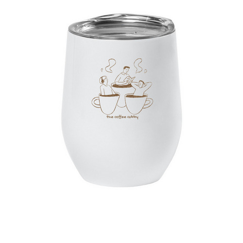 Original Logo - Wine Tumbler, a White Insulated Wine Cup