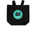 dcTotes, a Black Recycled Cotton Tote Bag (back-view)