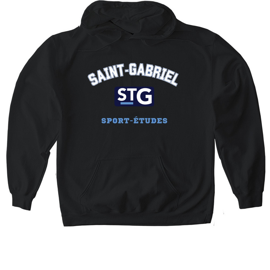Saint-Gabriel Player Hoodie, a Black Gildan Softstyle Pullover Hoodie