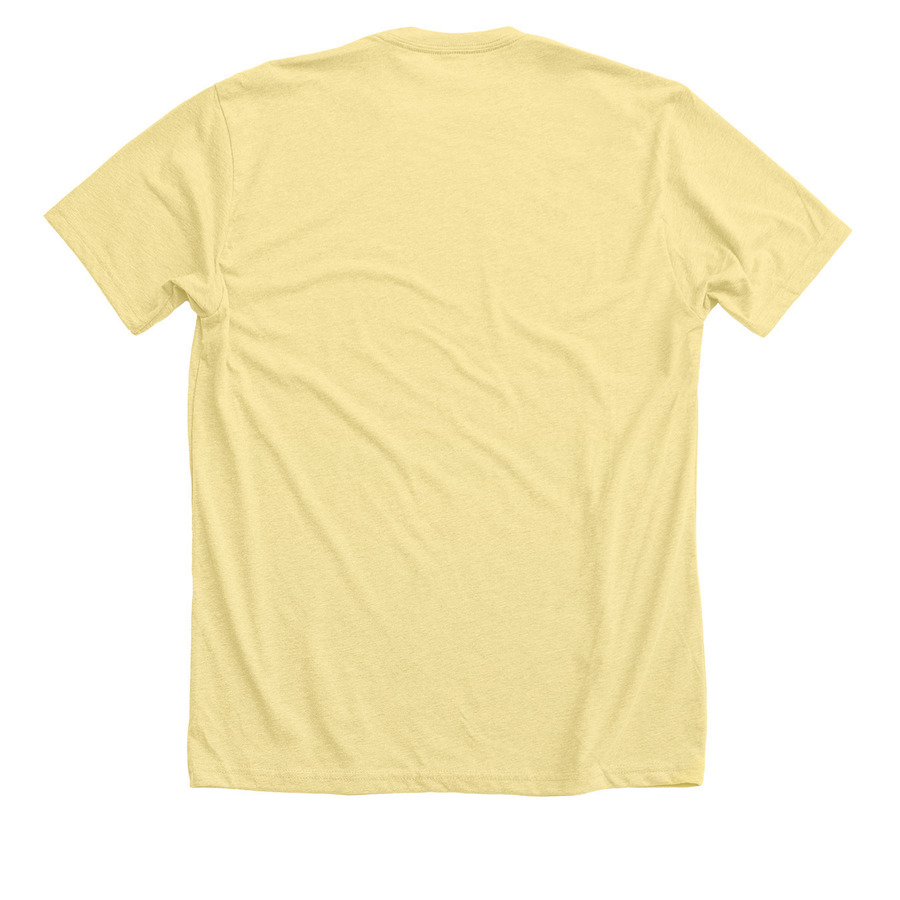 Immigrants Welcome, a Heather Yellow Gold Premium Unisex Tee (back-view)
