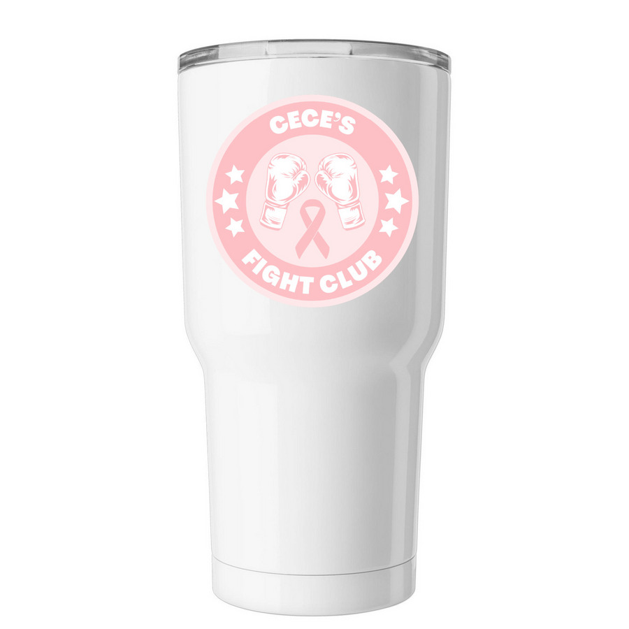 Cece's Fight Club (Tumbler), a White Insulated Tumbler